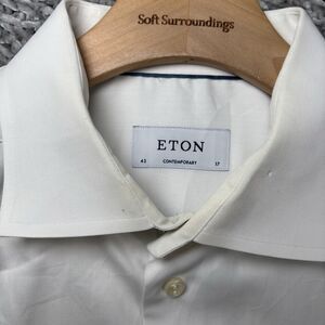 ETON Contemporary Dress Shirt Men's Size 43-17 White Long Sleeve Preppy Business